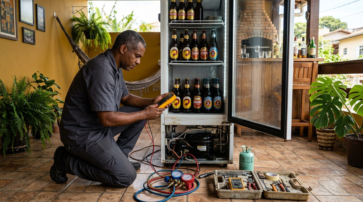 Manutenção da placa eletrônica de cervejeira em Guarapari‑ES